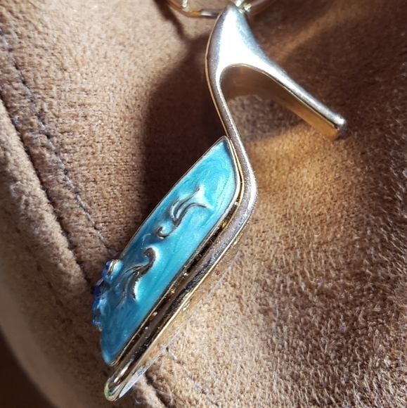 𝅺HEEL key chain. Gold/ blue - Picture 1 of 6